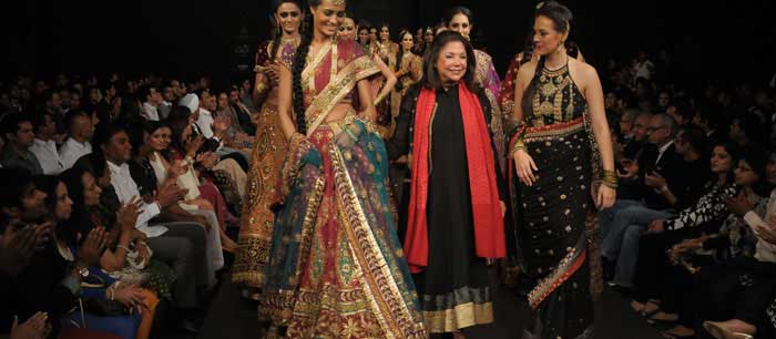 Designer Ritu Kumar with Hazel Keech at BFW 8